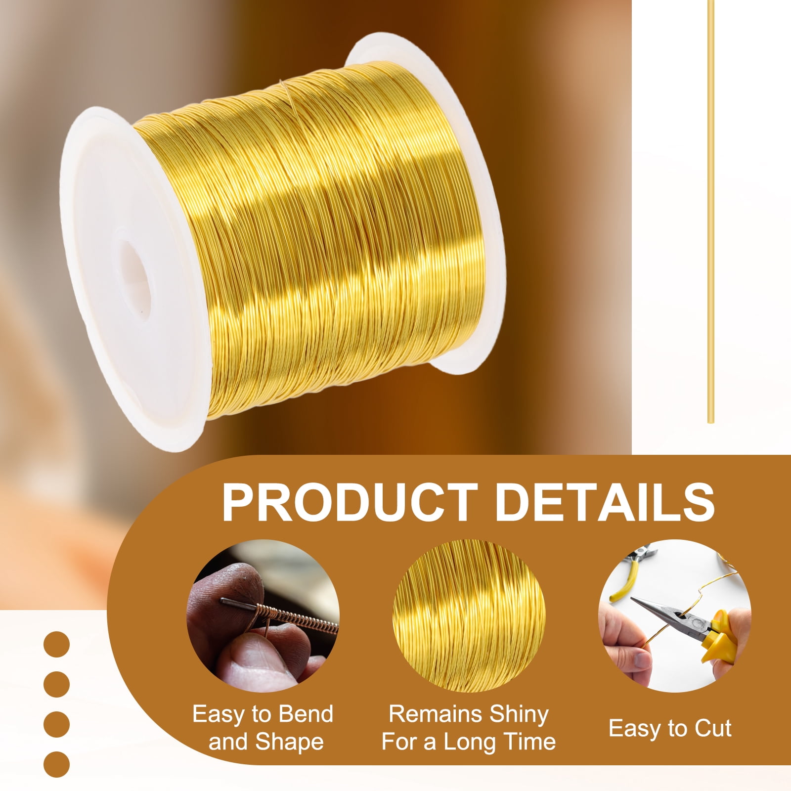 Copper Beading Wire with Plier for Jewelry Making Supplies and Crafts 164 feet x 26 Guage 2