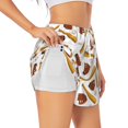 thumbnail image 1 of Balery Baseball Sport Pantalones cortos deportivos para mujer con forro y dos bolsillos, elásticos, para entrenamiento, gimnasio, yoga-Medium, 1 of 7