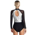 thumbnail image 2 of Aislor Women's Long Sleeve Gymnastics Leotard Shiny Rhinestone Ballet Dancewear Dark Gray XXL, 2 of 7