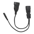 thumbnail image 2 of Cable De Enchufe De Alimentación Divisor En Y, OFC PVC IEC 320 C14 Macho A C7 Hembra Cable Adaptador Impermeable 1 Pie Para El Hogar, 2 of 7