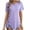 Purple, variant on Pink for Women's Side Split Hem Tunic Tops – Solid Color Casual Swing T-Shirt with Button Short Sleeve & Crew Neck Tee