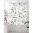 thumbnail image 2 of Sheer Curtains 72 Inches Long, Botanical Flower Semi Sheer Curtains Light Filtering Window Treatment, Spring Watercolor Floral Leaf Plant Privacy Voile Drapes for Living Room Bedroom 52x72 Inch, 2 of 7