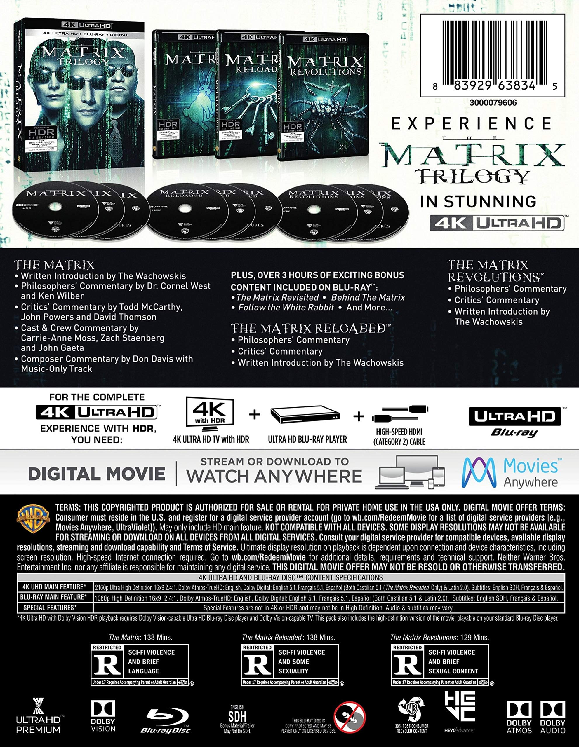 Warner Home Video: The Matrix Trilogy - 4K Ultra HD & Blu