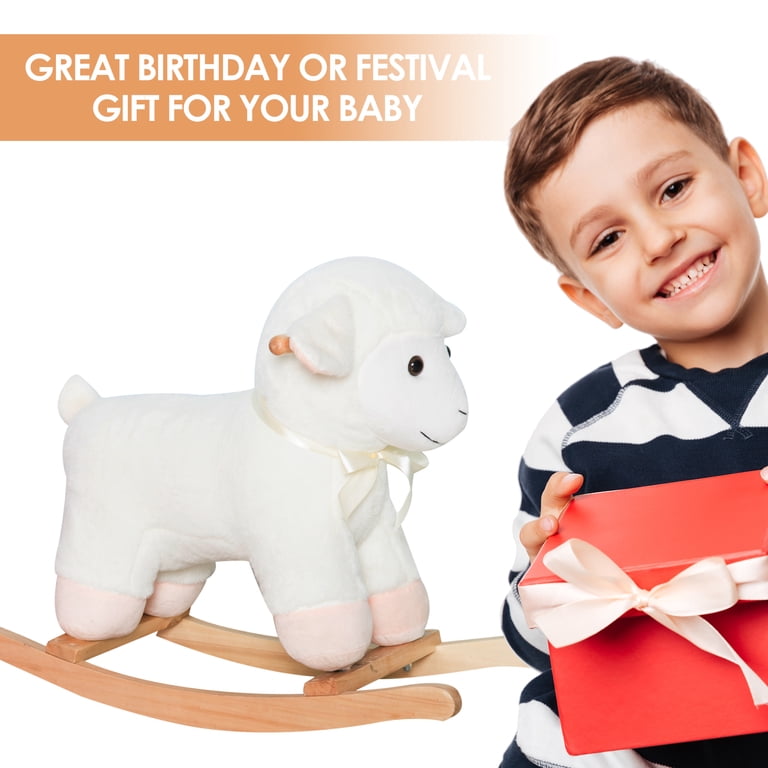 Deer Rocker Baby Rocking Horse Labebe Plush - Female Deer Rocker With Music For ...