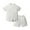 White, variant on Darzheoy Toddler Boys Outfits Breathable Summer 2 Piece Button Stand Collar T-Shirt And Casual Elastic Waist Shorts Solid Color Short Sleeve Sets ,Size 9 Months-4 Years