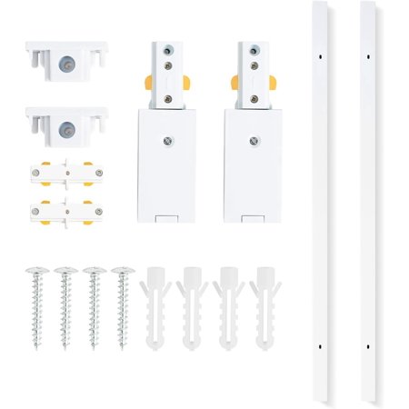 VANoopee H Track Lighting Rails Kit, 6.6FT H Type Track Rails White with End Caps and Live End Feed Connector, Compatible with Single Circuit 120V H Style Track System, for H LED Track Lighting Heads