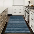thumbnail image 2 of ReaLife Rugs Machine Washable Printed Moroccan Stripe Blue Eco-friendly Recycled Fiber Area Runner Rug (2'6" x 8'), 2 of 10