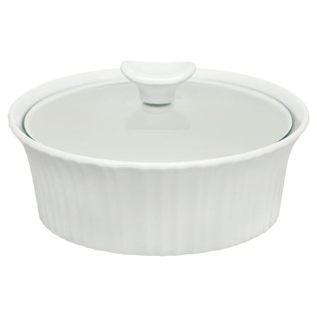 Corningware French White 1.5-quart Round Casserole Dish with Lid