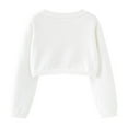 thumbnail image 3 of Mercatoo Sparkly Cardigan for Girls Bolaro Shrag Jacket Lightweight Long Sleeve Sweater Crewneck Plain Shirt Kids School Clothes, 3 of 7