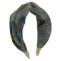 Unique Bargains 1 Pc Wide Tie Rock Headbands for Women Blue