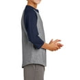 thumbnail image 3 of Mafoose Youth 3/4 Sleeves Colorblock Raglan Baseball Soft Jersey Heather Grey/ Navy YT200 L, 3 of 5