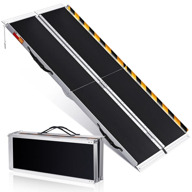 Yeshouse rampa plegable de aluminio de 1,5 m para sillas de ruedas, antideslizante y portátil, ideal para umbrales, puertas, escalones del hogar y scooters, fácil de transportar y usar