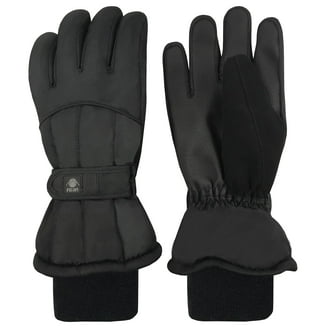 Coach Men's Black Leather Tech Gloves, Wool Lined, Large, Formal