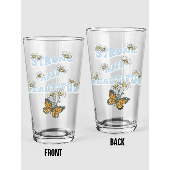Smartprints Strong And Beautiful Daisies Pint Glass -Image by Shutterstock, 16 oz Transparent Glass