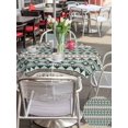 thumbnail image 5 of Outdoor Tablecloth with Umbrella Hole for Patio/Picnic/Party/Camping, Boho Green Striped Waterproof Table Cloth Round Cover Washable, Beige Ethnic Tribe Southwestern Vintage (Dia 54"), 5 of 9