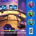 thumbnail image 5 of Dextrus L-Shaped Gaming Desk with Large Monitor Riser Stand, Corner Computer Desk with LED & Power Outlets, Carbon Corner Desk Table for Home and Work Place,Black, 5 of 12