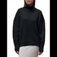thumbnail image 1 of Suéteres de Cuello Alto para Mujer, Corte Holgado, para Otoño e Invierno. Negro M, 1 of 8