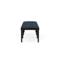 thumbnail image 3 of Lenox Wood Reception Waiting Room 18" 3-Seat Bench / Black Wood / Blue, 3 of 5