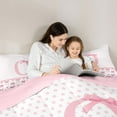 thumbnail image 4 of Feelyou Teens Monogrammed O Bedding Comforter Set 7 Pieces, Kawaii Ribbon Full Bedding Set, 4 of 8