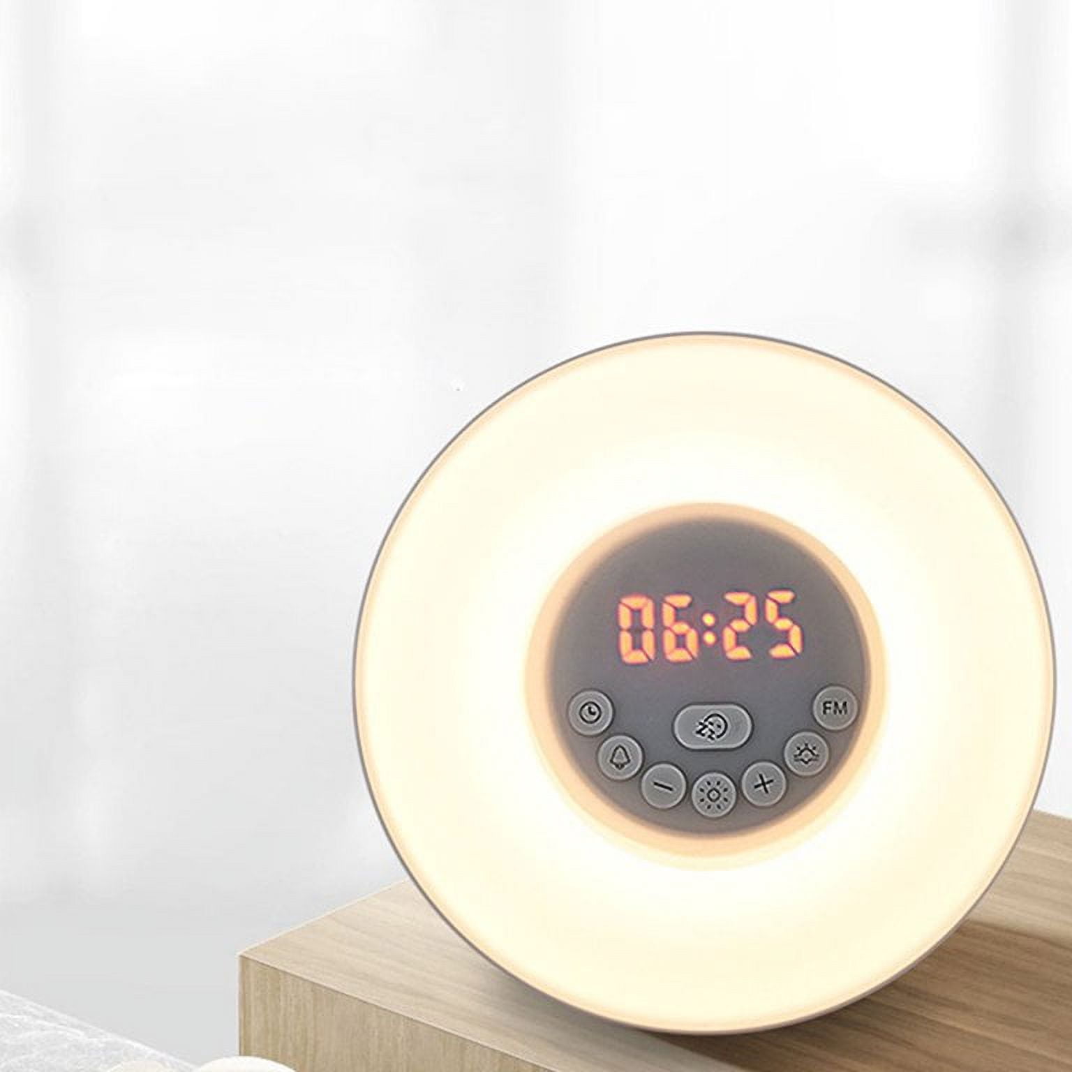 XIHAMA-Digital Radio Clock Sunset Sunrise Simulation Tabletop Dimmable Adjustable Colorful LED USB Powered Alarm Clocks Home Supplies