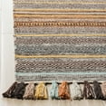 thumbnail image 3 of SAFAVIEH Montauk Lorenzo Striped Cotton Runner Rug, Turquoise/Brown, 2'3" x 8', 3 of 6