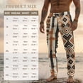 thumbnail image 7 of Yuyamidu Mens Linen Beach Pants Lightweight Loose Fit Cotton Lounge Pants Straight Leg Soft Slacks Trousers Western Aztec Outfits, Aztec Geometric, Size 4XL, 7 of 7