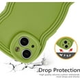 thumbnail image 3 of for iPhone 14 Case 6.1 Inch Curly Wave Frame Phone Case Cute Design Color Aesthetic Phone Case Soft TPU Shockproof Protective Bumper Case Cover for Girls, Green, 3 of 14