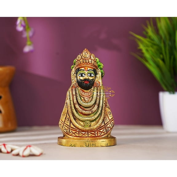 Brass Khatu Shyam Ji Murti Baba Khatu Shyam Statue Khatu Shyam Ji Idol Ashtadhatu Idols