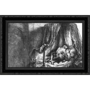 Ledikant 24x17 Black Ornate Wood Framed Canvas Art by Rembrandt