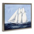 thumbnail image 3 of Stupell Industries Serene Sailboat on Ocean Transportation Painting Brown Floater Framed Canvas Art Print Wall Art, 31 x 25, 3 of 9