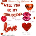 thumbnail image 3 of Red Will You Be My Girlfriend Balloons 54pcs Red Balloon kit Include Lip balloons 18 Inch Heart Shaped Balloons and 1000 Artificial Rose Petals Romantic Decoration Kit for Valentines Party, 3 of 6