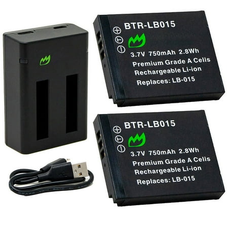 Replacement for Kodak PIXPRO WPZ2 Battery (2-Pack, 750mAh) and Dual Charger