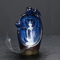 thumbnail image 3 of 1pc Blue Kiln Ceramic Couple Backflow Incense Burner, Valentine's Aromatherapy Gift (Without Incense), 3 of 7