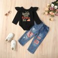 thumbnail image 2 of Vedolay Girl's Fall Outfits Little Girls Fall Clothes Striped Tank Halter Tops Kids Pants Set Outfit,Black 3-4 Years, 2 of 3