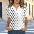 thumbnail image 2 of Posijego Womens Summer Tops Polka Dot Print Short Sleeve T-Shirts Collared Golf Tennis Shirts Casual Dressy Blouses for Ladies, 2 of 5