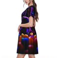 thumbnail image 2 of Saiise Five Nights At Freddy'S Print Women's Short Sleeve A-Line Dress with Pockets, Casual Knee-Length Crew Neck Dress for Summer, 2 of 7