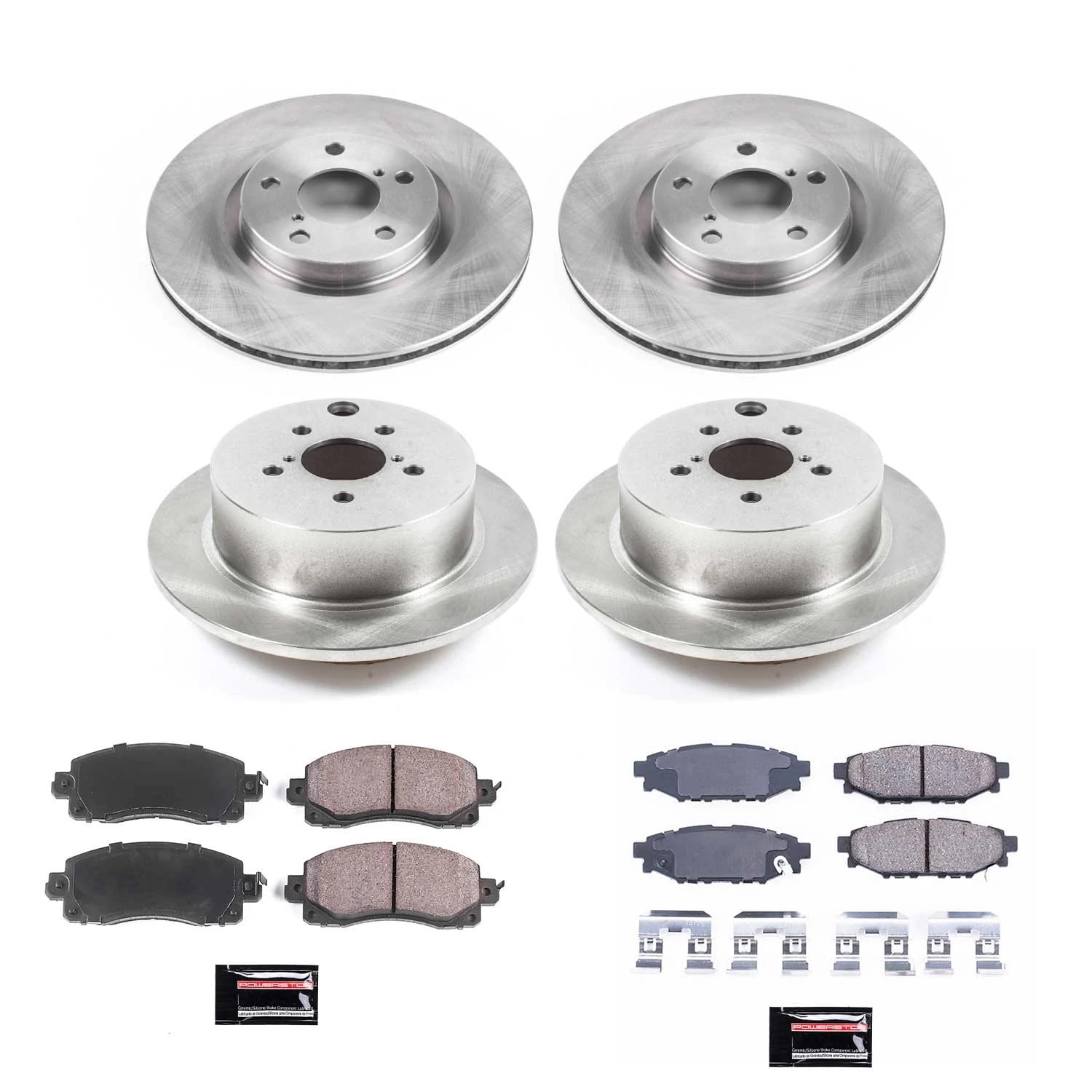 PowerStop Front and Rear Stock Replacement Brake Pad and Rotor Kit Fits: SUBARU Select Models KOE7926