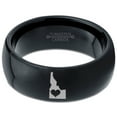 thumbnail image 2 of Tungsten Idaho The Gem State Heart Band Ring 8mm Men Women Comfort Fit Black Dome Polished, 2 of 4