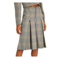 thumbnail image 3 of INC Womens Beige Zippered Plaid Below The Knee Wear To Work Pleated Skirt 8, 3 of 4
