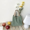 thumbnail image 4 of QIUYI Lunch Bag Corduroy Canvas Lunch Box Picnic Tote Cotton Cloth Small Handbag Pouch Dinner Container Food Storage Bags For Ladies, 4 of 6
