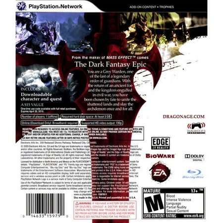 Dragon Age Origins (PlayStation 3) (Dragon Age Origins Awakening Best Armor)