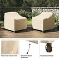 thumbnail image 6 of Pure Garden Waterproof UV 50+ Outdoor Chair Covers 2-Pack, Beige, 6 of 11