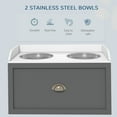 thumbnail image 5 of PawHut Dog Feeding Station w/ Storage Drawer, 2 Elevated Dog Bowls, Gray, 5 of 9