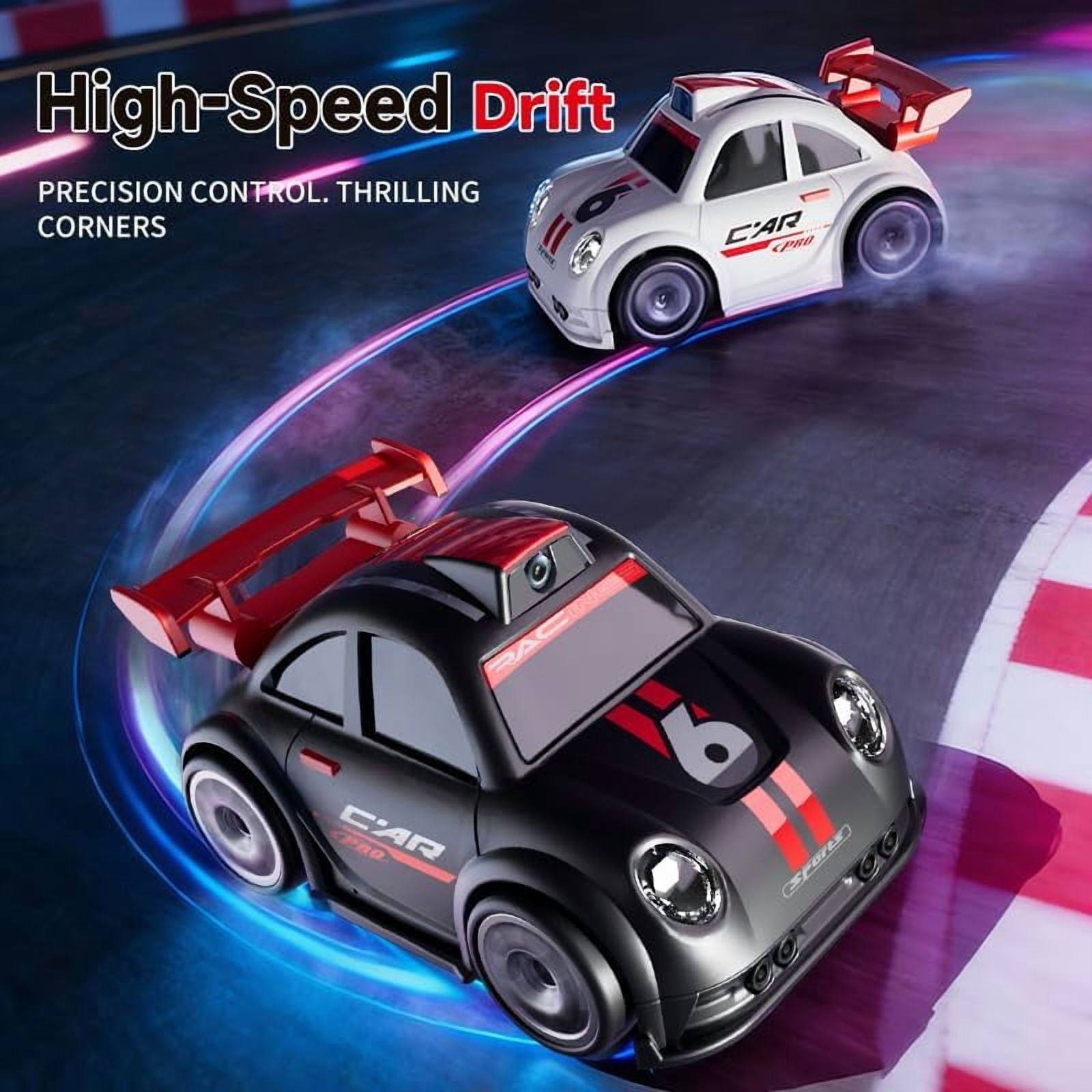 Mini RC Racing Cars with Camera, RC Drift Car with Follow, Escape, One-Click Demo Mode, Real-time Video Transmission Allows for Taking Photos (A)