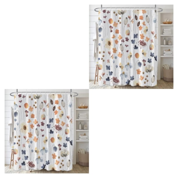 Naiovety Poliéster Impermeable Beige Cortina de ducha Conjuntos Higiénicos Non-through Extra Grueso Acuarela YL456-4 180cm * 180cm YL456-4 180 cm * 180 cm 2Conjunto