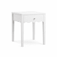 thumbnail image 5 of KAIFENG Minimalist White Curved Edge Nightstand Dual Storage Drawer And Lower Display Shelf, 5 of 6