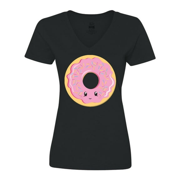 Inktastic Light Pink Donut Women's V-Neck T-Shirt