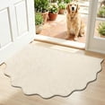 thumbnail image 5 of Byujiro Scalloped Edge Entryway Doormat, Non‑Slip Durable Indoor Outdoor Floor Rug, Low‑Profile Decorative Household Mat, Dirt‑Trapping Shoe Scraper for Front Door, Porch, Hallway, Balcony, 5 of 5