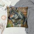 thumbnail image 2 of Shiartex Wolf Throw Pillow Cover Woodland Pillow Cover for Girls,Rustic Wildlife Cushion Case Plant Branches Pine Branch Botanical Pinecone Farmhouse Decor 20x20in, 2 of 5