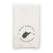 West Virginia Home State Badge and Motto 100% Cotton Decorative Tea Towel Flour Sack Housewarming Gift